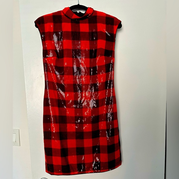Guess NWT red black gingham dress - Picture 3 of 10